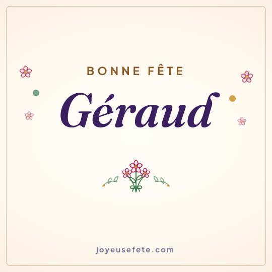 Image carrée « Bonne fête Géraud » pour WhatsApp