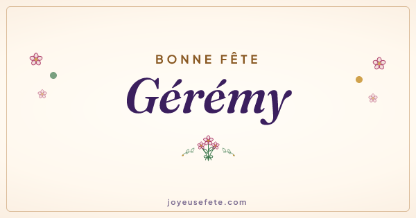 Image « Bonne fête Gérémy » au format large