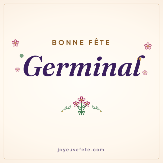 Image carrée « Bonne fête Germinal » pour WhatsApp