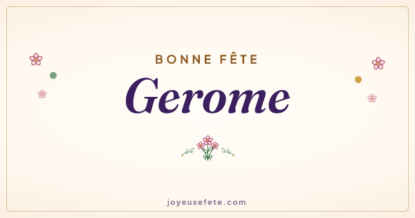 Image « Bonne fête Gerome » au format large