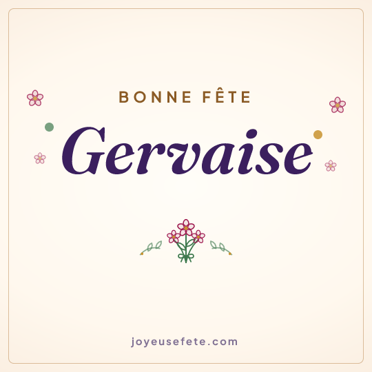 Image carrée « Bonne fête Gervaise » pour WhatsApp
