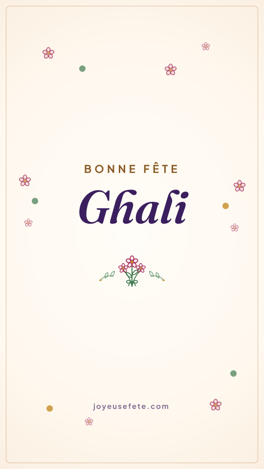 Image « Bonne fête Ghali » au format story