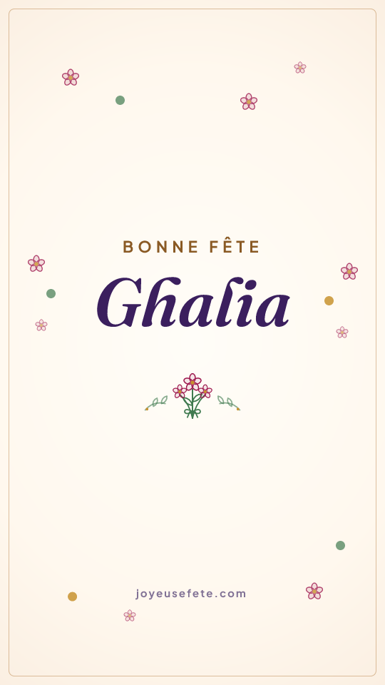Image « Bonne fête Ghalia » au format story