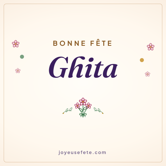 Image carrée « Bonne fête Ghita » pour WhatsApp