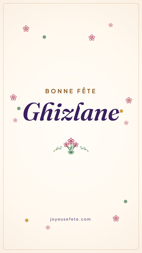 Image « Bonne fête Ghizlane » au format story