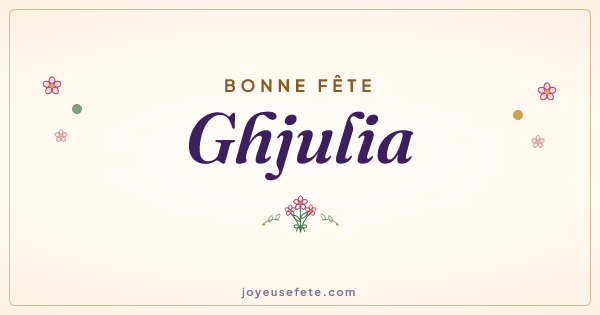 Image « Bonne fête Ghjulia » au format large