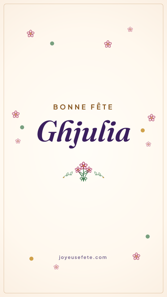 Image « Bonne fête Ghjulia » au format story
