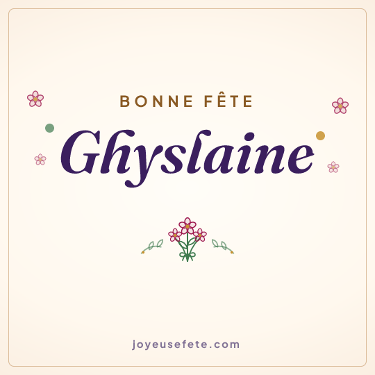 Image carrée « Bonne fête Ghyslaine » pour WhatsApp