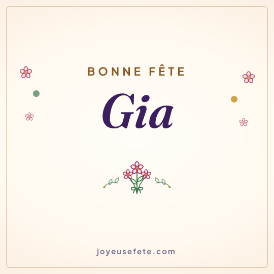 Image carrée « Bonne fête Gia » pour WhatsApp