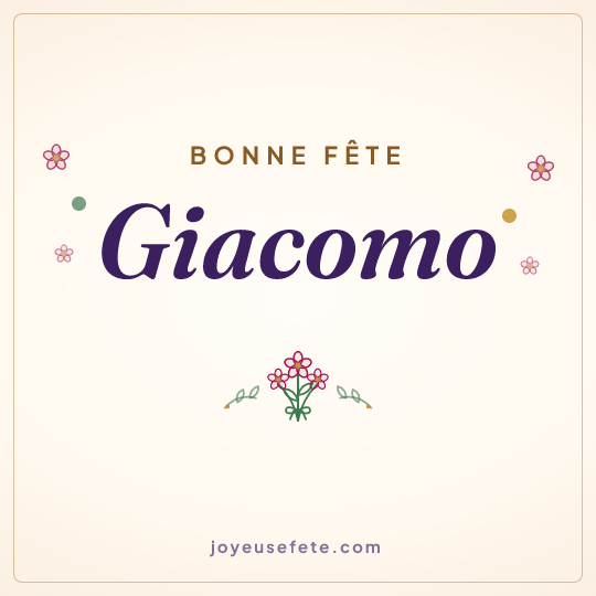Image carrée « Bonne fête Giacomo » pour WhatsApp