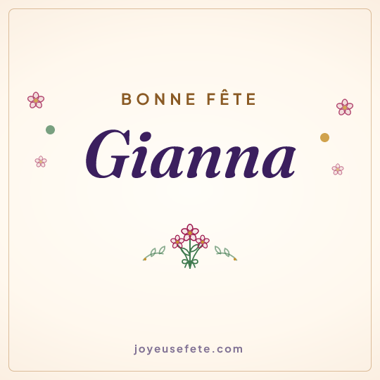 Image carrée « Bonne fête Gianna » pour WhatsApp