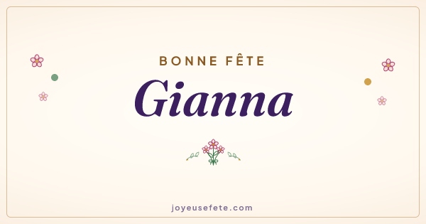 Image « Bonne fête Gianna » au format large