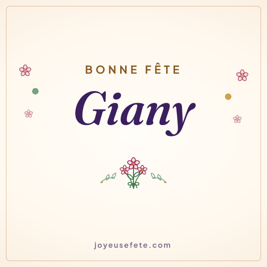 Image carrée « Bonne fête Giany » pour WhatsApp