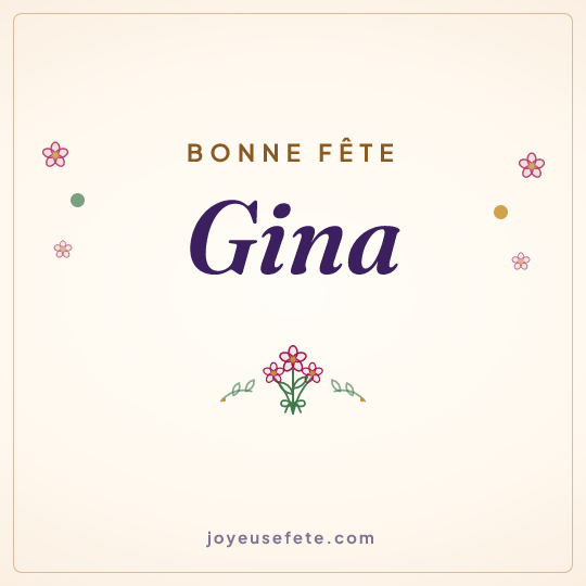 Image carrée « Bonne fête Gina » pour WhatsApp