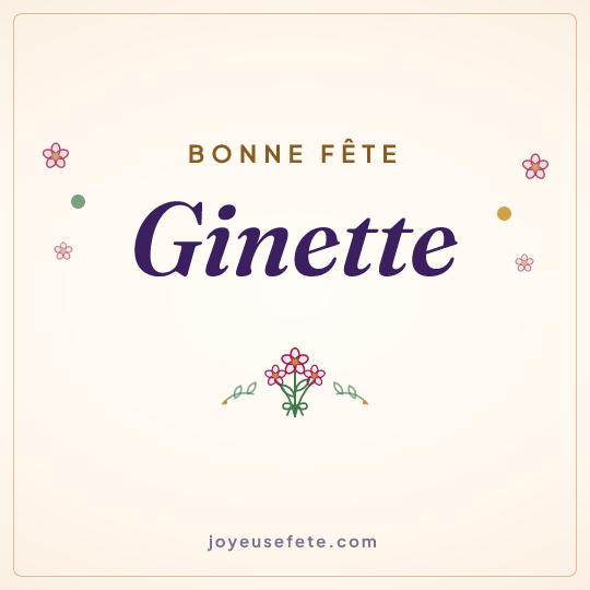 Image carrée « Bonne fête Ginette » pour WhatsApp