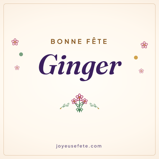 Image carrée « Bonne fête Ginger » pour WhatsApp