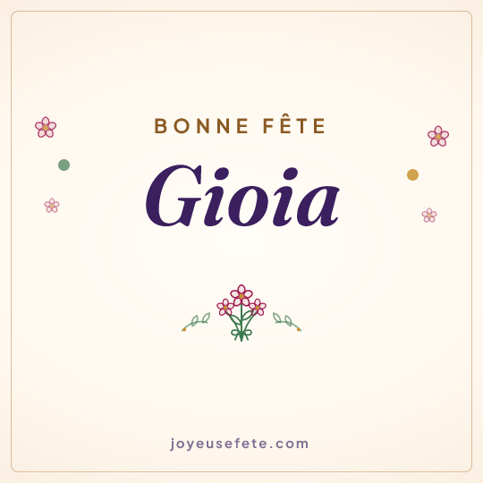 Image carrée « Bonne fête Gioia » pour WhatsApp