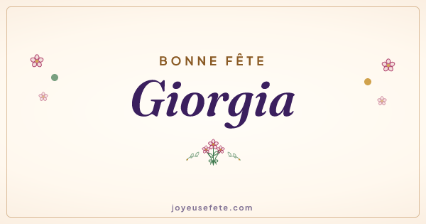 Image « Bonne fête Giorgia » au format large