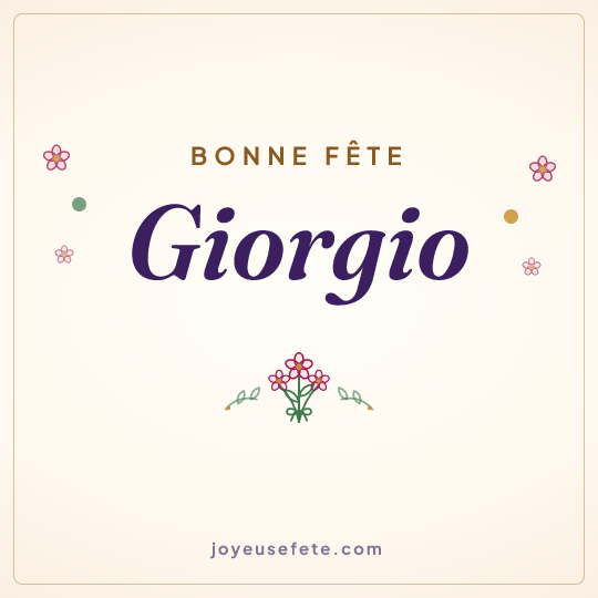 Image carrée « Bonne fête Giorgio » pour WhatsApp