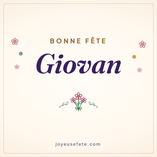Image carrée « Bonne fête Giovan » pour WhatsApp