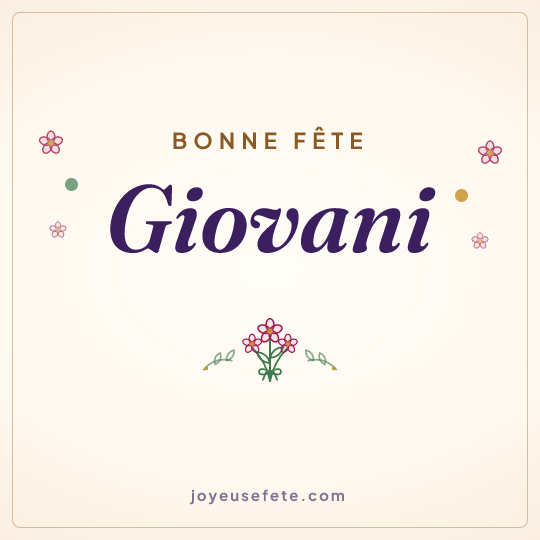 Image carrée « Bonne fête Giovani » pour WhatsApp