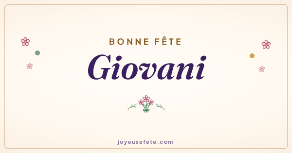 Image « Bonne fête Giovani » au format large