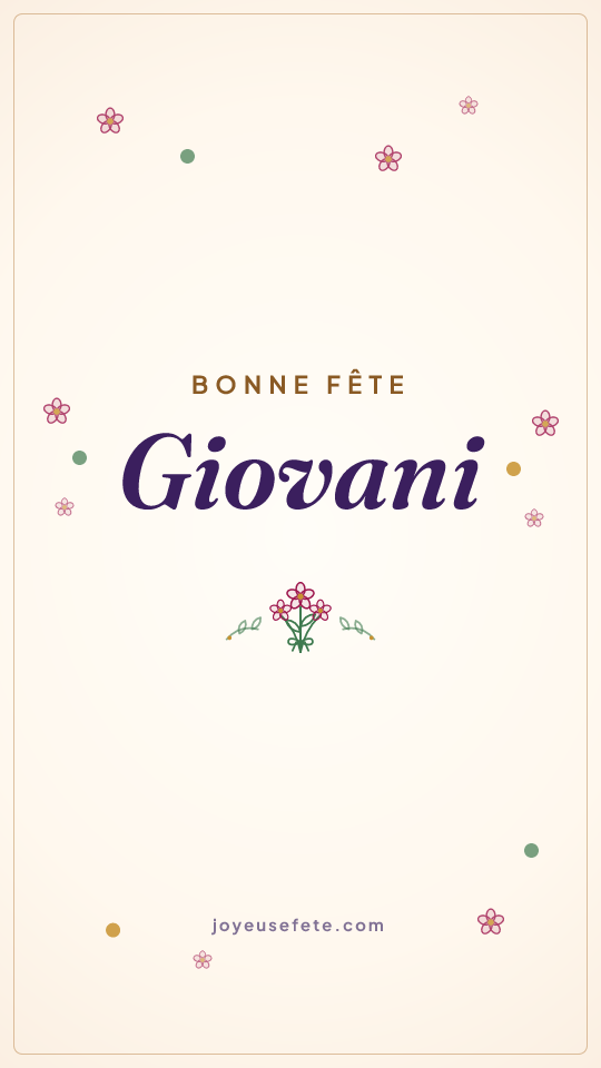 Image « Bonne fête Giovani » au format story