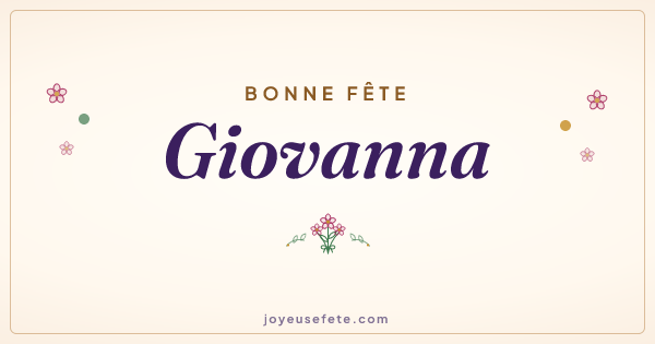 Image « Bonne fête Giovanna » au format large