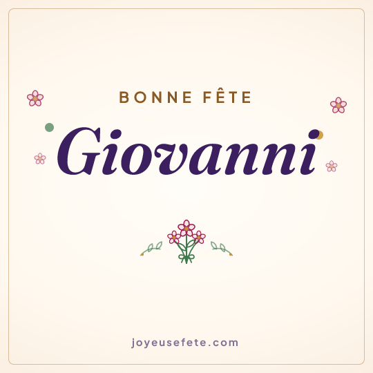 Image carrée « Bonne fête Giovanni » pour WhatsApp