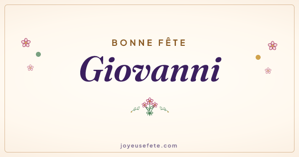 Image « Bonne fête Giovanni » au format large