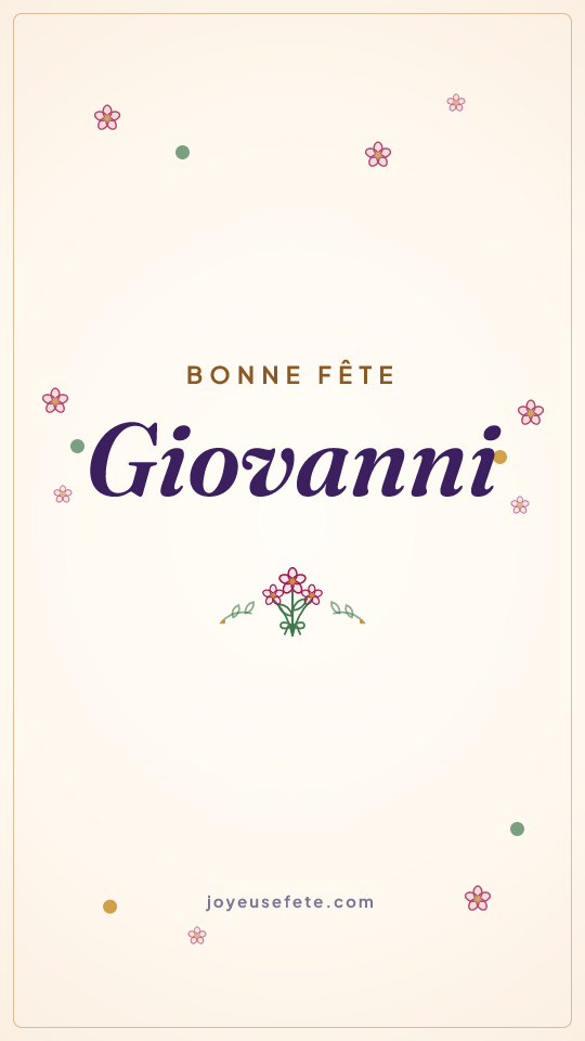 Image « Bonne fête Giovanni » au format story