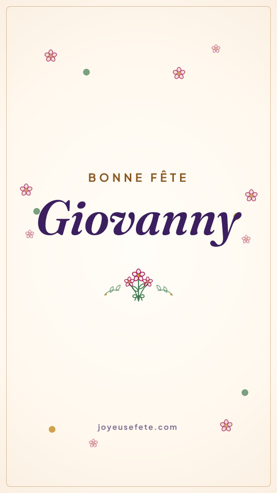 Image « Bonne fête Giovanny » au format story
