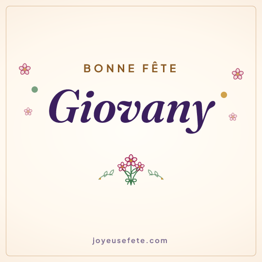 Image carrée « Bonne fête Giovany » pour WhatsApp