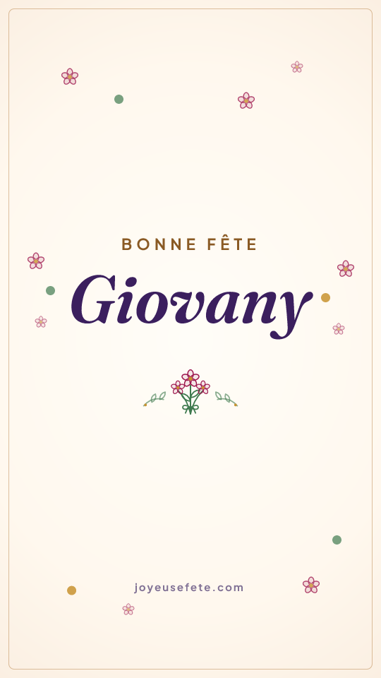 Image « Bonne fête Giovany » au format story