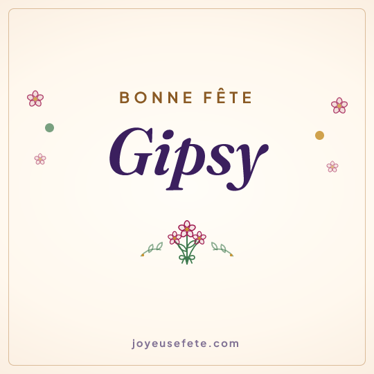 Image carrée « Bonne fête Gipsy » pour WhatsApp