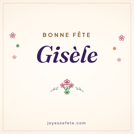 Image carrée « Bonne fête Gisèle » pour WhatsApp