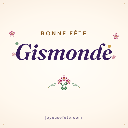 Image carrée « Bonne fête Gismonde » pour WhatsApp