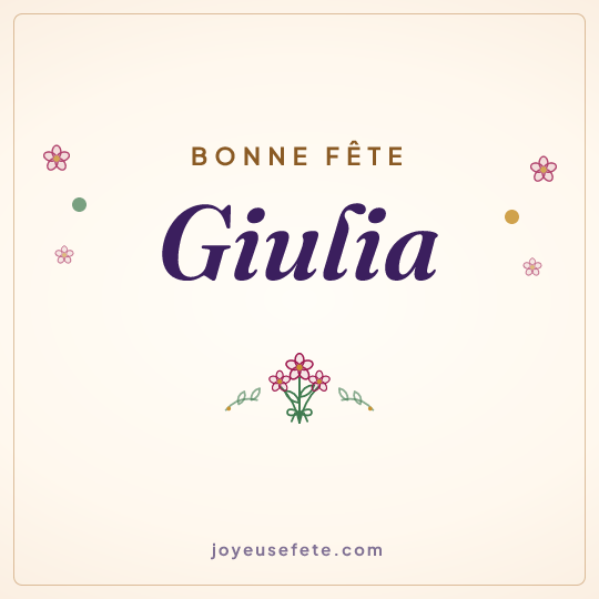 Image carrée « Bonne fête Giulia » pour WhatsApp
