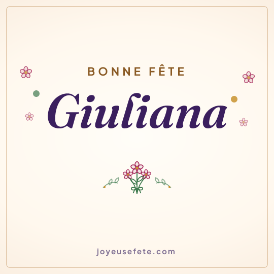 Image carrée « Bonne fête Giuliana » pour WhatsApp