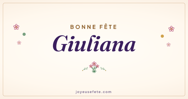 Image « Bonne fête Giuliana » au format large