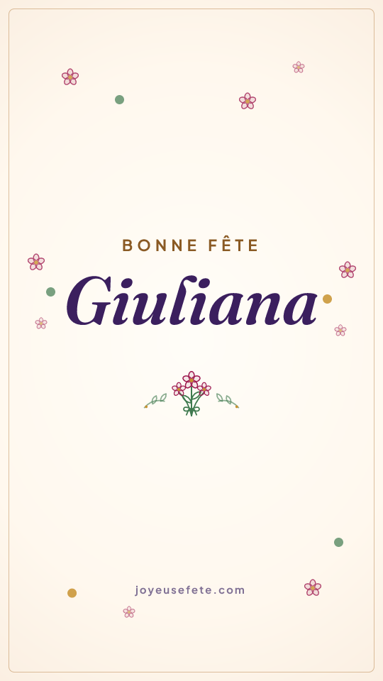 Image « Bonne fête Giuliana » au format story