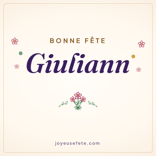 Image carrée « Bonne fête Giuliann » pour WhatsApp