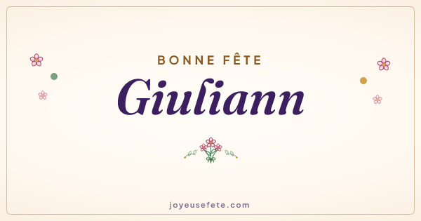 Image « Bonne fête Giuliann » au format large