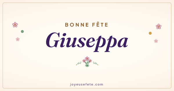 Image « Bonne fête Giuseppa » au format large