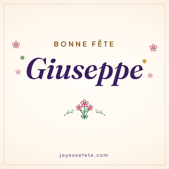 Image carrée « Bonne fête Giuseppe » pour WhatsApp