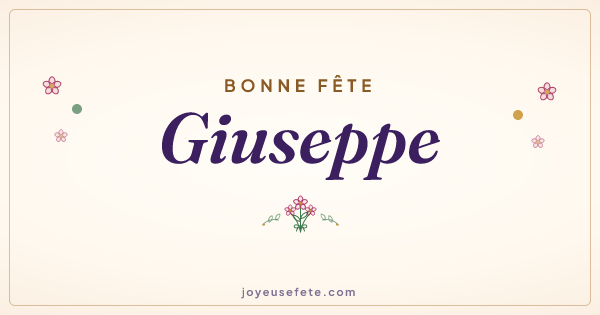 Image « Bonne fête Giuseppe » au format large