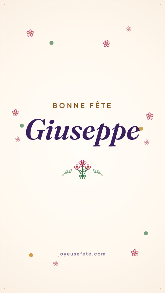 Image « Bonne fête Giuseppe » au format story