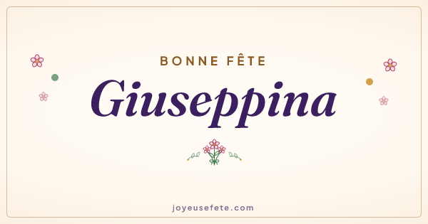 Image « Bonne fête Giuseppina » au format large