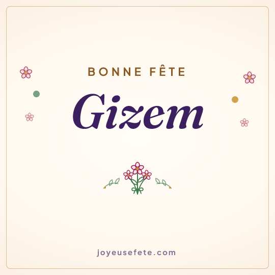 Image carrée « Bonne fête Gizem » pour WhatsApp