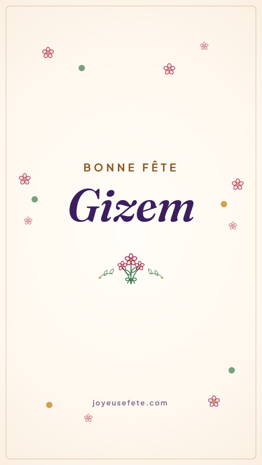 Image « Bonne fête Gizem » au format story